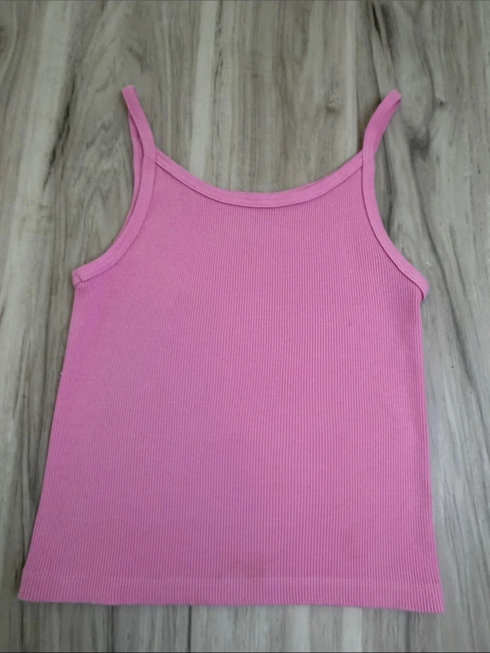 John GaltWomen’s Pink Ribbed Tank Top - Classic Spaghetti Strap size XXS